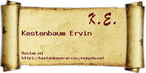 Kestenbaum Ervin névjegykártya