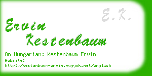 ervin kestenbaum business card